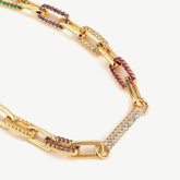 Vibrant Rainbow Paperclip Bracelet